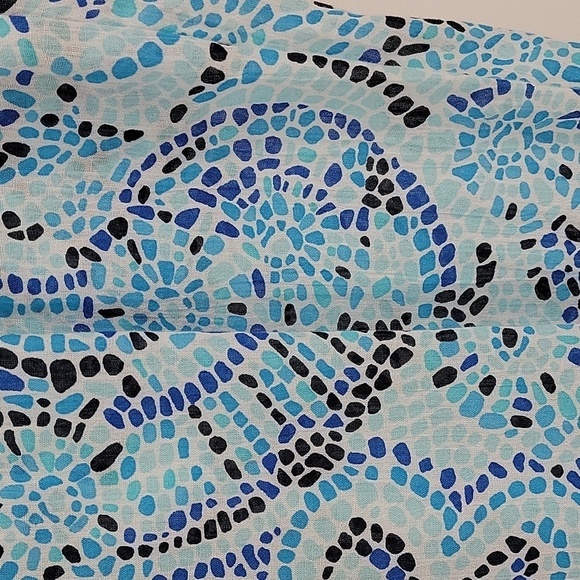 Talbots Womens Vibrant Blue Print Pants 100% Cotton With Adjustable Strap Sz M - Picture 4 of 10